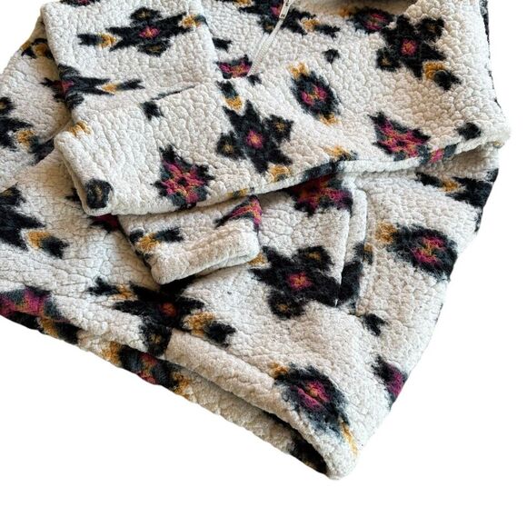 WRANGLER RETRO Women's Geometric Southwestern 1/4 Zip Sherpa Fleece Pullover M - Picture 5 of 10